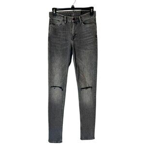 All Saints Jeans Women‎ 27 Gray Washed Black Grace Slashed Distressed Skinny